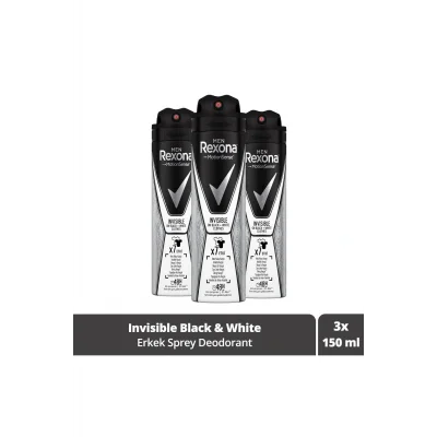 Genel Ürün Men Erkek Sprey Deodorant Invisible On Black White Clothes 150 ml X3 Adet