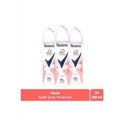 Kol Saati Kadın Sprey Deodorant Musk %0 Alüminyum 48 Saat Ter Kokusuna Karşı Koruma 150 ml X3