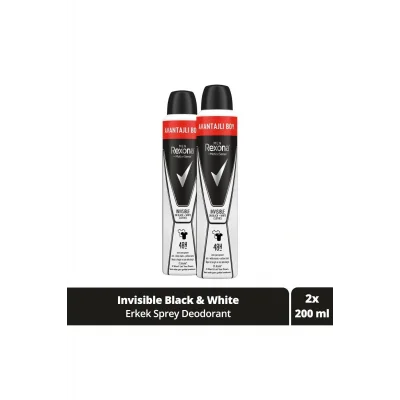 Genel Ürün Men Erkek Sprey Deodorant Invisible On Black + White Clothes Avantajlı Boy 200 ml x2 Adet