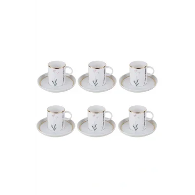 Genel Ürün Botanıcal 6 Kişilik Tabaklı Çay Fincanı 200cc