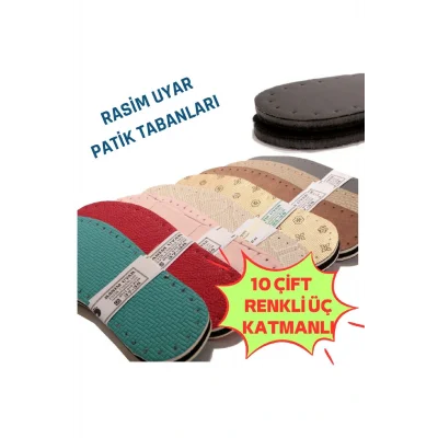 Genel Ürün Keçe Üç Katmanlı Patik Tabanı Hazır Örgü Delikli (10LU PAKET) (SUNİ DERİ EVA KEÇE)