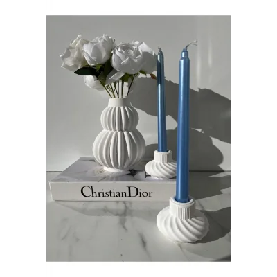 Genel Ürün Sibel/Ela tasarım dekoratif bohem çizgili vazo set