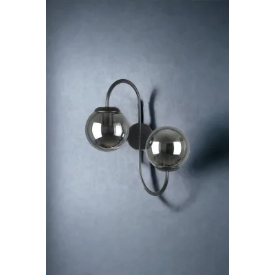 Genel Ürün Jüpiter aplik Modern Tasarım Siyah Renk Füme Camlı Cafe - Mutfak – Yatak odası – Hol Duvar Aplik