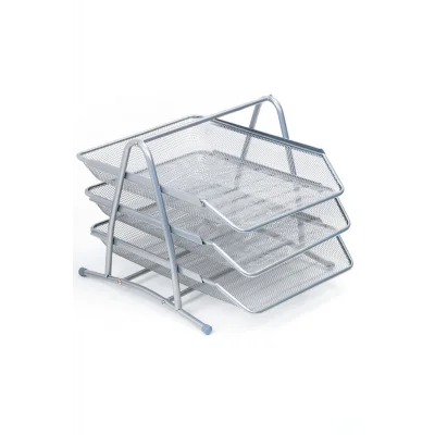 Genel Ürün Evrak Rafı Tel 3lü Gümüş 9181-g