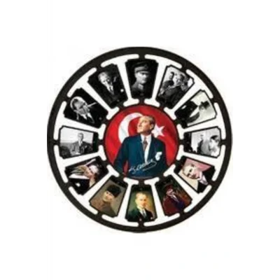 Kol Saati 50 Cm M.kemal Atatürk Albümlü Duvar Saati Siyah