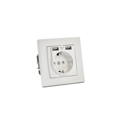 Genel Ürün Rita Ikili Usb Li Topraklı Priz Beyaz