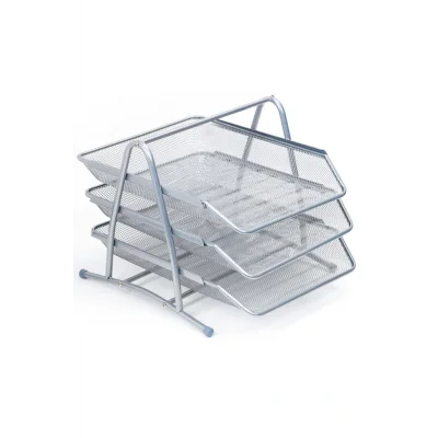 Genel Ürün Gümüş Evrak Rafı Tel 3lü 9181-g