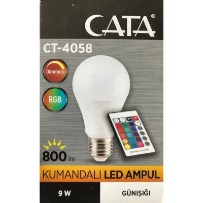 Genel Ürün Ct-4058 9w Kumandalı Led Ampul Rgb Dimmerli Günışığı