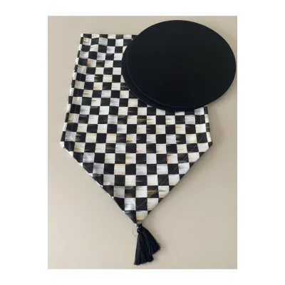 Genel Ürün Dama Desenli Runner 2li Supla Seti