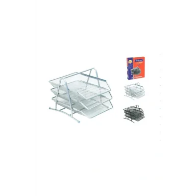 Genel Ürün Rubenıs 9181 Perforajlı Evrak Rafı 3lü Gümüş