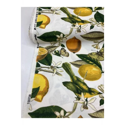 Genel Ürün Limon Desenli Leke Tutmaz Su Itici Özellikli Duck Keten Eni 180 Cm