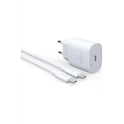 Genel Ürün PD25T Q3.0 Pd 25W Type-C To Type-C Hızlı Şarj Aleti Set Beyaz