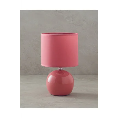 Genel Ürün E27 Pansy Porselen Abajur Pembe 1 Seramik Modern Bordo