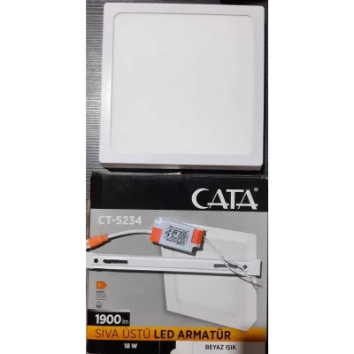 Genel Ürün Ct-5234 18w Sıva Üstü Led Armatür Beyaz Kasa Beyaz Işık