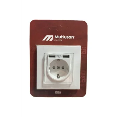 Genel Ürün Rita Ikili Usb Topraklı Priz Çerçeveli Beyaz