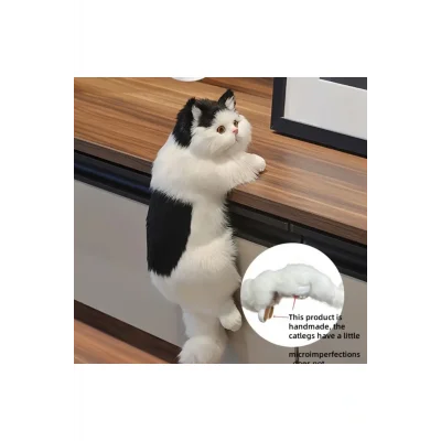 Biblo Masaya Tutunmuş Canlı Gibi Görünen İlginç Sevimli Kedili Ev Masa Dekoru Objesi Biblosu Süsü