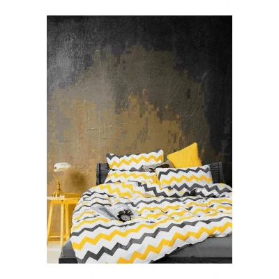 Genel Ürün Zigzag Desen Lüks Pamuklu Tek Kişilik Nevresim Seti