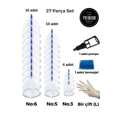 Hacamat Seti 27li Canlandırıcı Selülit Ve Çatlak Giderici Kupa Çekme Vakumlu Masaj Aleti - Hacamat Seti
