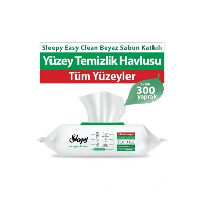 Havlu Easy Clean Beyaz Sabun Katkılı Yüzey Temizlik Havlusu 3X100 (300 Yaprak)