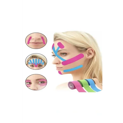 Genel Ürün Yüz Kaldırma Ve Kırışıklıklar Için Kinezyo Mavi Renk Bant