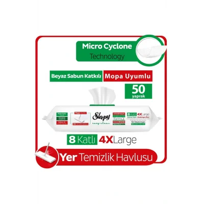 Havlu Easy Clean Beyaz Sabun Katkılı Mopa Uyumlu Yer Temizlik Havlusu&mendili 50 Yaprak