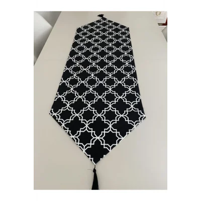 Genel Ürün Siyah Klasik Desenli Runner