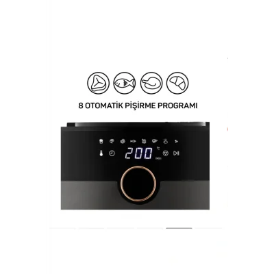 Genel Ürün Siyah Airtasty XL Air Fryer Sıcak Hava Fritözü 8 Program