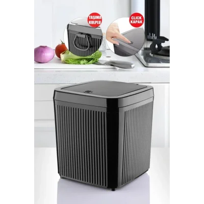 Genel Ürün Tezgah Üstü Taşıma Kulplu Clıck Kapaklı Çöp Kovası 5 lt