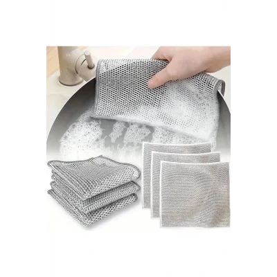 Genel Ürün 5 Adet 20x20 Inox Tel Bez Zor Kir Bezi, Inox Telli Bulaşık Bezi, Mutfak Banyo Bezi