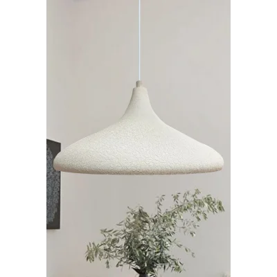 Lamba Dokulu Açık Krem Rengi Tekli Avize Sarkıt Lamba Yemek Masası Oturma Odası Mutfak