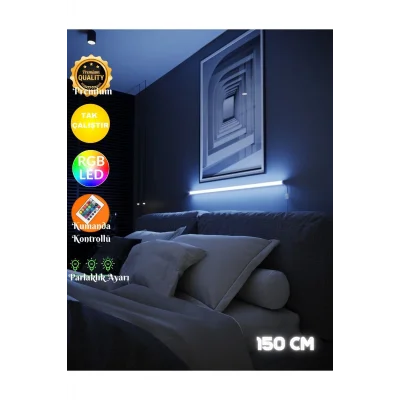 Lamba Uzaktan Kumandalı Rgb Full Renk Abajur Aplik Gece Lambası Kumandali - Rgb Model 150 Cm