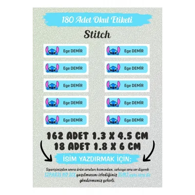 Genel Ürün Okul Etiketi Stiç Kalem Defter Özel Isim Yazılabilen Etiket 180 Adet