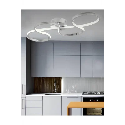 Genel Ürün Modern Massimo Led Avize Plafonyer Tavana Sıfır Hol Antre Salon Oturma Odası Mutfak Avize Krom