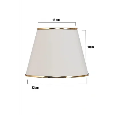 Genel Ürün 22lik Abajur Şapkası / Krem Gold Detaylı