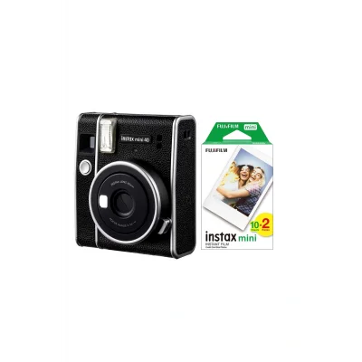 Genel Ürün Instax Mini 40 Siyah Fotoğraf Makinesi ve 20li Film Seti
