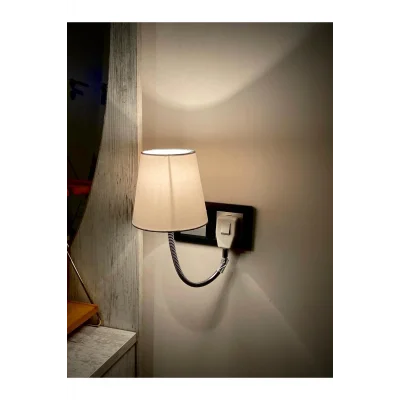Lamba Krem Soket Gece Lambası Esnek Kol Dekoratif Priz Lambası Başucu Okuma Abajuru Okuma Lambası