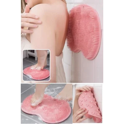 Genel Ürün Vantuzlu Silikon Banyo Fırçası Ayak Masaj Pedi Sırt Kesesi Vücut Yıkama Lifi