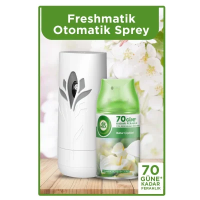 Genel Ürün Oda Kokusu Freshmatik, Otomatik Sprey Makine + Bahar Çiçekleri Yedek Sprey 250 ml