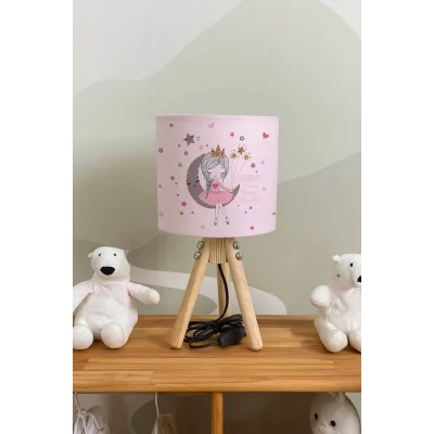 Genel Ürün Ay Kız Pudra Çocuk Odası Abajur