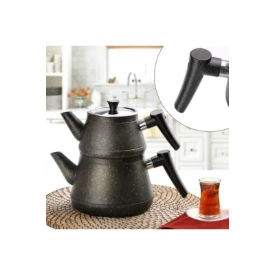 Genel Ürün Siyah Bakalit Sap Granit Çaydanlık Takımı