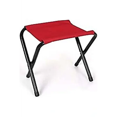 Genel Ürün Katlanabilir Ege Mini Katlanır Balıkçı Kampçı Taburesi 500 gr Metal Kırmızı Tekli Tek Kişilik