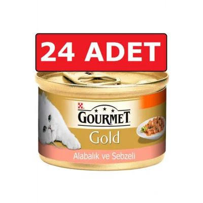 Genel Ürün Gold Parça Etli Alabalıklı Ve Sebzeli Kedi Konservesi 24 Adet 85 Gr Yaş Mama
