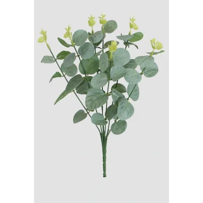 Genel Ürün 7 Dal Plastik Okaliptus Demeti 33 Cm Mat Yeşil