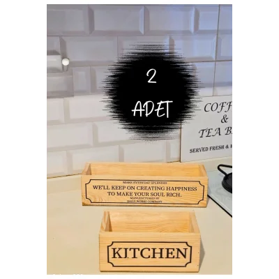 Genel Ürün 2li ahşap kasa organizer stand, baskılı, çok amaçlı düzenleyici 20x11 cm 30x11 cm