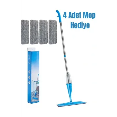 Genel Ürün Pratik ve hijyenik 4 Bezli Sprey Mop Temizlik Seti, Deterjan Hazneli