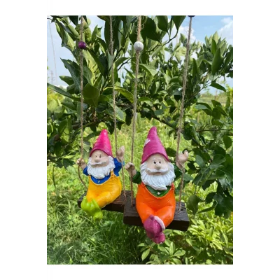 Genel Ürün Dekoratif Sallanan Cüce Bahçe Balkon Süsü 9 X 13 cm Ikili Takım