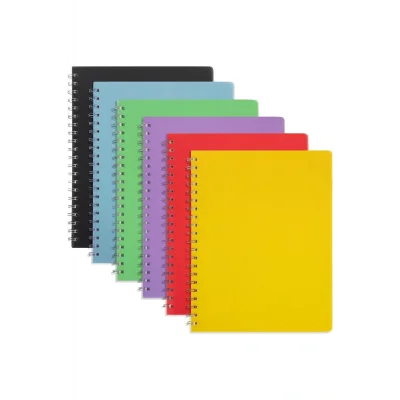 Genel Ürün A4 8 ADET 60 Yaprak Okul Defteri PP Kapak Spiralli Defter A4 ( 4 ÇİZGİLİ + 4 KARELİ ) Çizgili Orta