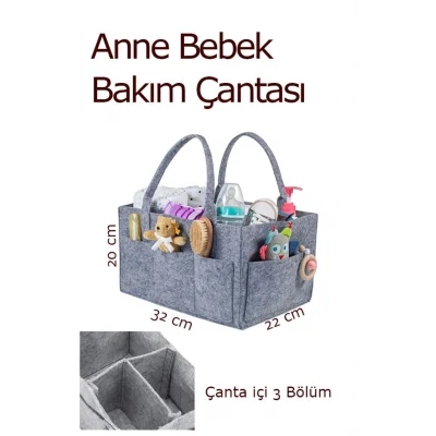 Genel Ürün Anne Bebek Bakım Çantası, Pratik Organizer, Keçe Bebek Bakım Düzenleyicisi