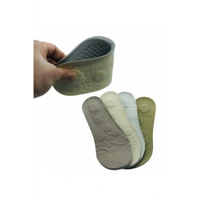 Genel Ürün Deri Anatomik 5 Nokta Ortopedik Deri Ayakkabı Tabanı Bej-krem 1 Çift