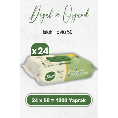 Genel Ürün Doğal Ve Organik Islak Mendil 50 X 24 Adet (1200 Yaprak)